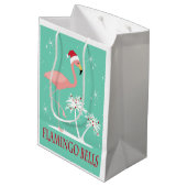 MODERN  RETRO CHRISTMAS FLAMINGO MEDIUM CADEAUZAKJE (Achterkant Gekanteld)