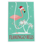 MODERN  RETRO CHRISTMAS FLAMINGO MEDIUM CADEAUZAKJE (Voorkant)