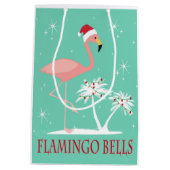MODERN  RETRO CHRISTMAS FLAMINGO MEDIUM CADEAUZAKJE (Achterkant)
