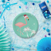 MODERN  RETRO CHRISTMAS FLAMINGO PAPIEREN BORDJE (Feest)