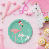 MODERN  RETRO CHRISTMAS FLAMINGO PAPIEREN BORDJE (Feest)