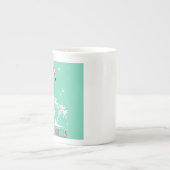 MODERN  RETRO CHRISTMAS FLAMINGO PORSELEIN KOP (Voorkant)