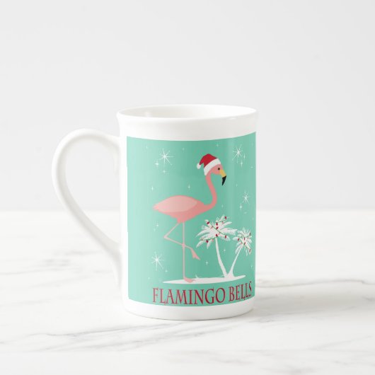 MODERN  RETRO CHRISTMAS FLAMINGO PORSELEIN KOP (Links)