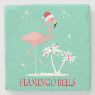 MODERN  RETRO CHRISTMAS FLAMINGO STENEN ONDERZETTER