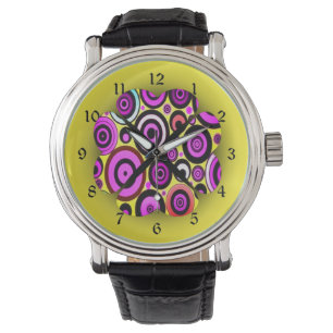 Modern Retro Circles Patroon Horloge