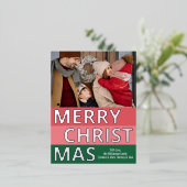 Modern Retro Classy Bold Stripe Blocks Silver Folie Feestdagen Briefkaart (Staand Voorkant)