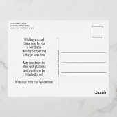 Modern Retro Classy Bold Stripe Blocks Silver Folie Feestdagen Briefkaart (Achterkant)
