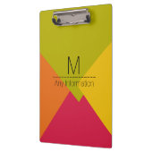 Modern Retro Color Geometric Pattern Monogram #2 Klembord (Links)
