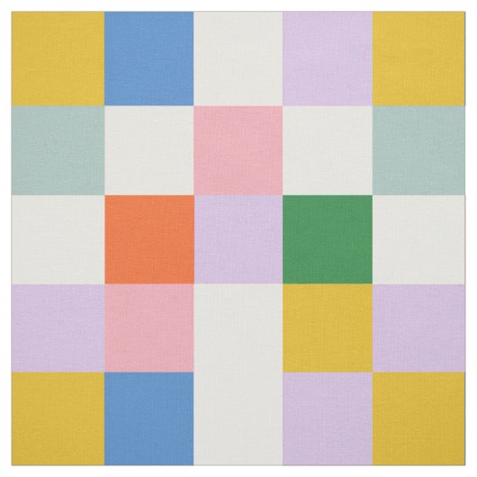 Modern Retro Colorful Checkered Pattern Stof (Swatch)