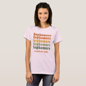 Modern Retro Colorful Sophomore Class T-shirt (Voorkant volledig)