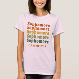 Modern Retro Colorful Sophomore Class T-shirt