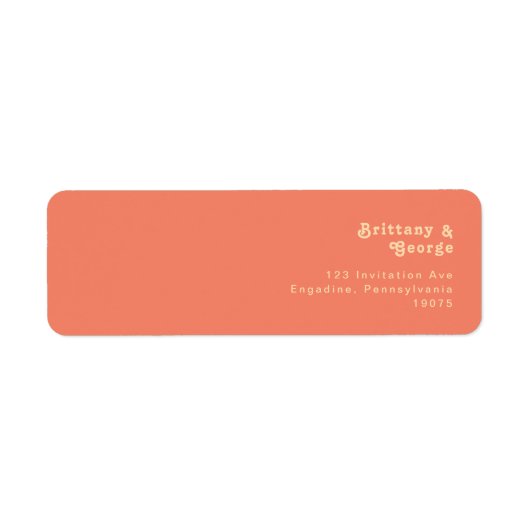 Modern Retro | Coral Return Address Label (Voorkant)