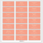 Modern Retro | Coral Wedding Guest Address Sticker<br><div class="desc">Deze moderne retro | De sticker van het gastenadres van het koraalhuwelijk is perfect voor je eenvoudige , kleurrijke tropische boho-zomerbruiloft. Het unieke bohemische middeleeuwse lettertype geeft dit ontwerp een klassiek, minimalistisch hippiebeeld. Als je op zoek bent naar een ontwerp met heldere, gedurfde kleuren voor je creatieve strandbruiloft van 70,...</div>