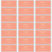 Modern Retro | Coral Wedding Guest Address Sticker (Voorkant)