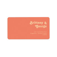 Modern Retro | Coral Wedding RSVP Return Address