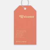 Modern Retro | Coral Wedding Welcome Gift Labels Cadeaulabel (Voorkant)