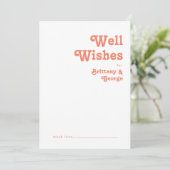 Modern Retro | Coral Wedding Well Wishes Card Advieskaart (Staand voorkant)