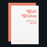 Modern Retro | Coral Wedding Well Wishes Card Advieskaart<br><div class="desc">Deze moderne retro | Haral bruiloft wenst een perfecte kaart voor je eenvoudige , kleurrijke tropische boho-zomerbruiloft. Het unieke bohemische middeleeuwse lettertype geeft dit ontwerp een klassiek, minimalistisch hippiebeeld. Als je op zoek bent naar een ontwerp met heldere, gedurfde kleuren voor je creatieve strandbruiloft van 70, dan is dit product,...</div>