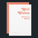 Modern Retro | Coral Wedding Well Wishes Card Advieskaart<br><div class="desc">Deze moderne retro | Haral bruiloft wenst een perfecte kaart voor je eenvoudige , kleurrijke tropische boho-zomerbruiloft. Het unieke bohemische middeleeuwse lettertype geeft dit ontwerp een klassiek, minimalistisch hippiebeeld. Als je op zoek bent naar een ontwerp met heldere, gedurfde kleuren voor je creatieve strandbruiloft van 70, dan is dit product,...</div>
