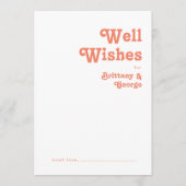 Modern Retro | Coral Wedding Well Wishes Card Advieskaart (Voorkant)