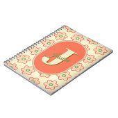 Modern Retro Custom Monogram Notitieboek (Linkerzijde)