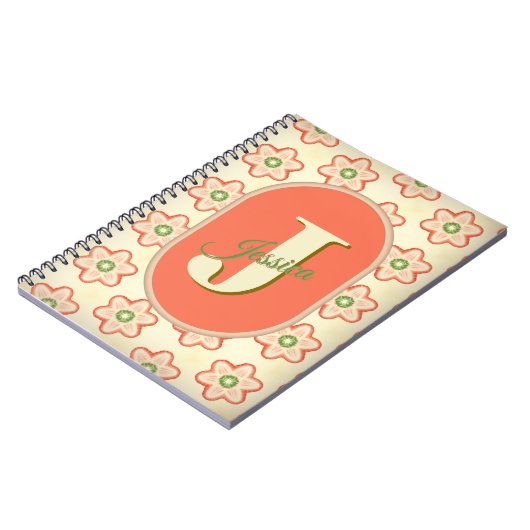 Modern Retro Custom Monogram Notitieboek (Linkerzijde)