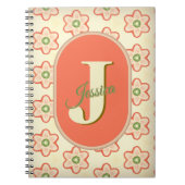 Modern Retro Custom Monogram Notitieboek (Voorkant)