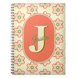 Modern Retro Custom Monogram Notitieboek