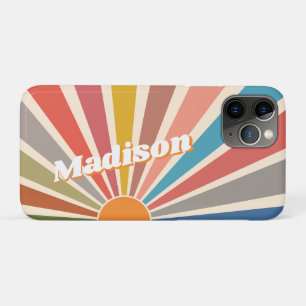 Modern Retro Custom Name Fun  Rainbow Case-Mate iPhone Case