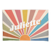 Modern Retro Custom Name Fun  Rainbow Kussensloop (Voorkant)