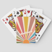 Modern Retro Custom Name Fun  Rainbow Pokerkaarten (Achterkant)