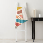 Modern Retro Custom Name Fun  Rainbow Sherpa Deken (In situ)