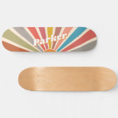 Modern Retro Custom Name Fun  Sunburst Persoonlijk Skateboard (Horizontaal)