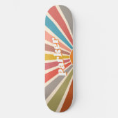 Modern Retro Custom Name Fun  Sunburst Persoonlijk Skateboard (Voorkant)