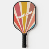 Modern Retro Custom Name Fun Sunburst Pickleball Paddle (Achterkant)