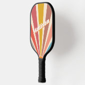 Modern Retro Custom Name Fun Sunburst Pickleball Paddle (Links)