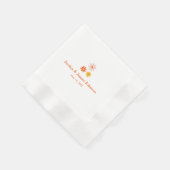 Modern Retro Daisy Couples Name Wedding Napkins Servet (Hoek)