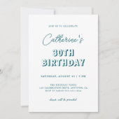 Modern Retro Dark Blauwgroen 30ste verjaardagsfees Kaart (Voorkant)