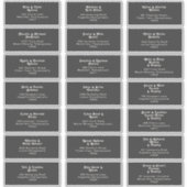 Modern Retro | Donkere Adresetiketten voor bruilof Sticker (Voorkant)