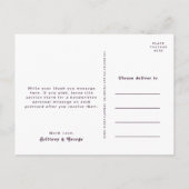 Modern Retro | Donkere Paarse bruiloft Hartelijk d Briefkaart (Achterkant)