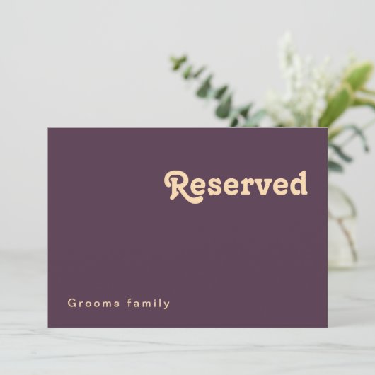 Modern Retro | Donkere Paarse gereserveerde tekens (Staand voorkant)