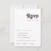 Modern Retro | Donkere Paarse menu Keuze RSVP-kaar (Voorkant)