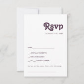 Modern Retro | Donkere Paarse Song Request RSVP-ka RSVP Kaartje (Voorkant)