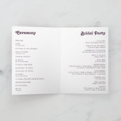 Modern Retro | Donkere Paarse vouwweddenschappen Programma (Binnen)