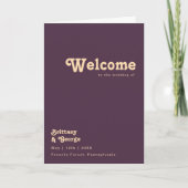 Modern Retro | Donkere Paarse vouwweddenschappen Programma (Voorkant)