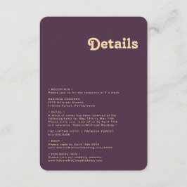 Modern Retro | Donkerpaarse Details Afgeronde Hoek Informatiekaartje