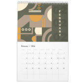 Modern Retro Earth Tone Geometric 2023 Calendar Kalender (Feb 2026)
