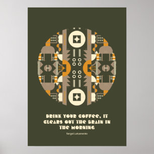 Modern Retro Earth Tone Geometric Poster