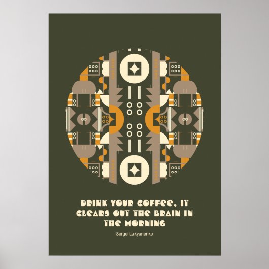 Modern Retro Earth Tone Geometric Poster (Voorkant)