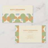 Modern Retro Earth Tone Geometric Visitekaartje (Voorkant / Achterkant)